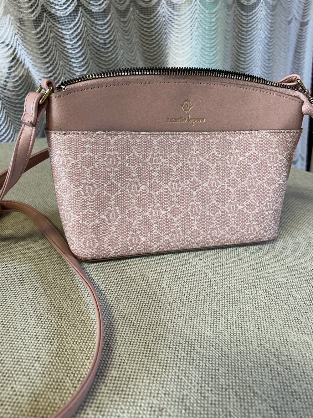 Nanette Lepore Pink Jacquard & Leather Crossbody